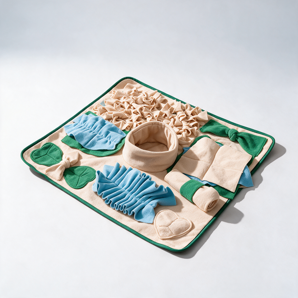 Fleece snuffle mat on a white studio background