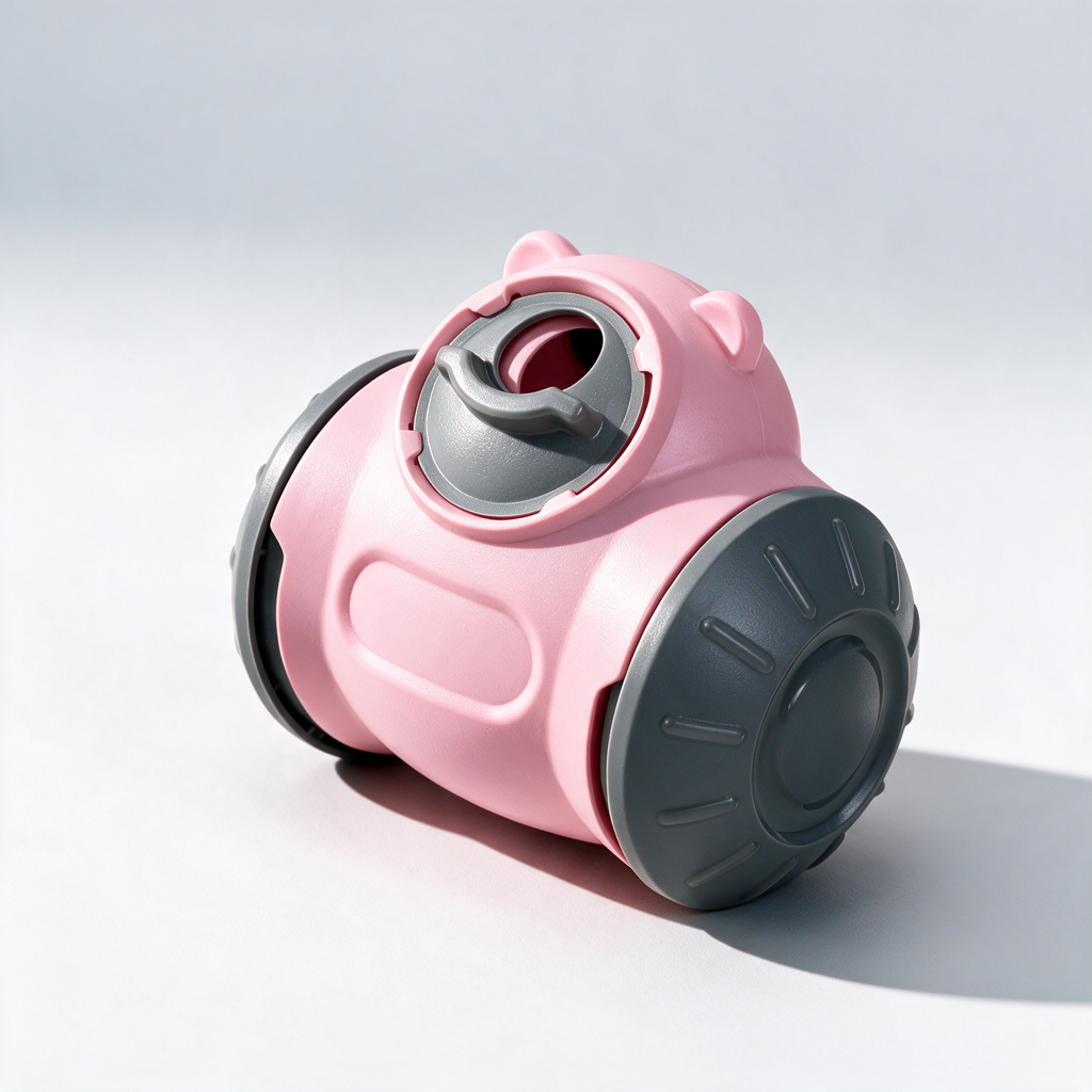 Treat-dispensing puzzle ball on a white studio background
